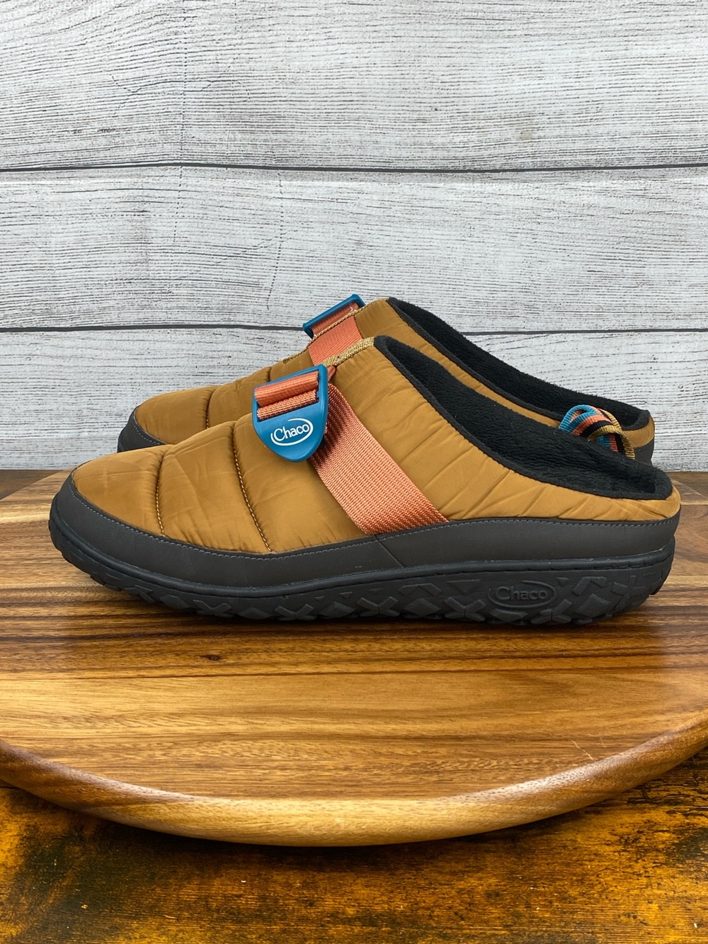 Chaco Ramble Puff Clog Retro Camel Brown Cozy Slip On Shoe Men’s Size 12